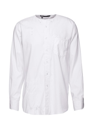首图 - 点击放大 - Atelier & Repairs - White on White拼贴设计缝线图案纯棉衬衫