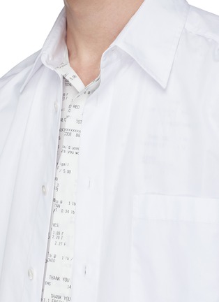 细节 - 点击放大 - 3.1 PHILLIP LIM - 双层设计收据印花纯棉衬衫