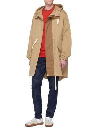 模特儿示范图 - 点击放大 - ACNE STUDIOS - Ryder条纹混羊毛斜纹布长裤