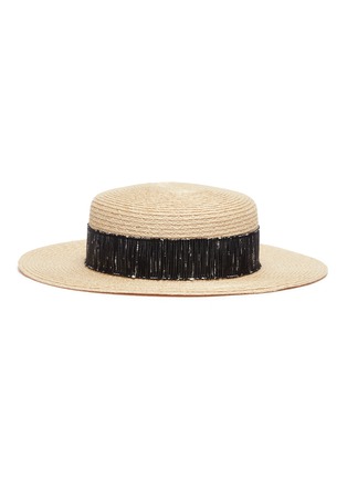 模特儿示范图 - 点击放大 - EUGENIA KIM - Brigitte毛圈花式线帽带编织草帽