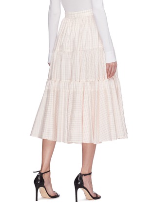 背面 - 点击放大 - CALVIN KLEIN 205W39NYC - 拼接设计格纹真丝半身裙