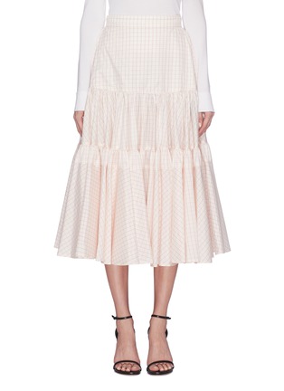 首图 - 点击放大 - CALVIN KLEIN 205W39NYC - 拼接设计格纹真丝半身裙