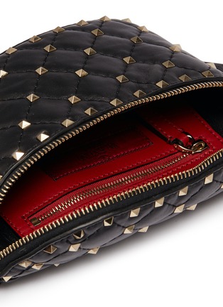 细节 - 点击放大 - VALENTINO GARAVANI - Valentino Garavani Rockstud Spike铆钉绗缝纳帕小羊皮腰包