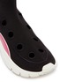 细节 - 点击放大 - VALENTINO GARAVANI - Valentino Garavani Heroes品牌名称真皮拼接孔眼袜式运动鞋