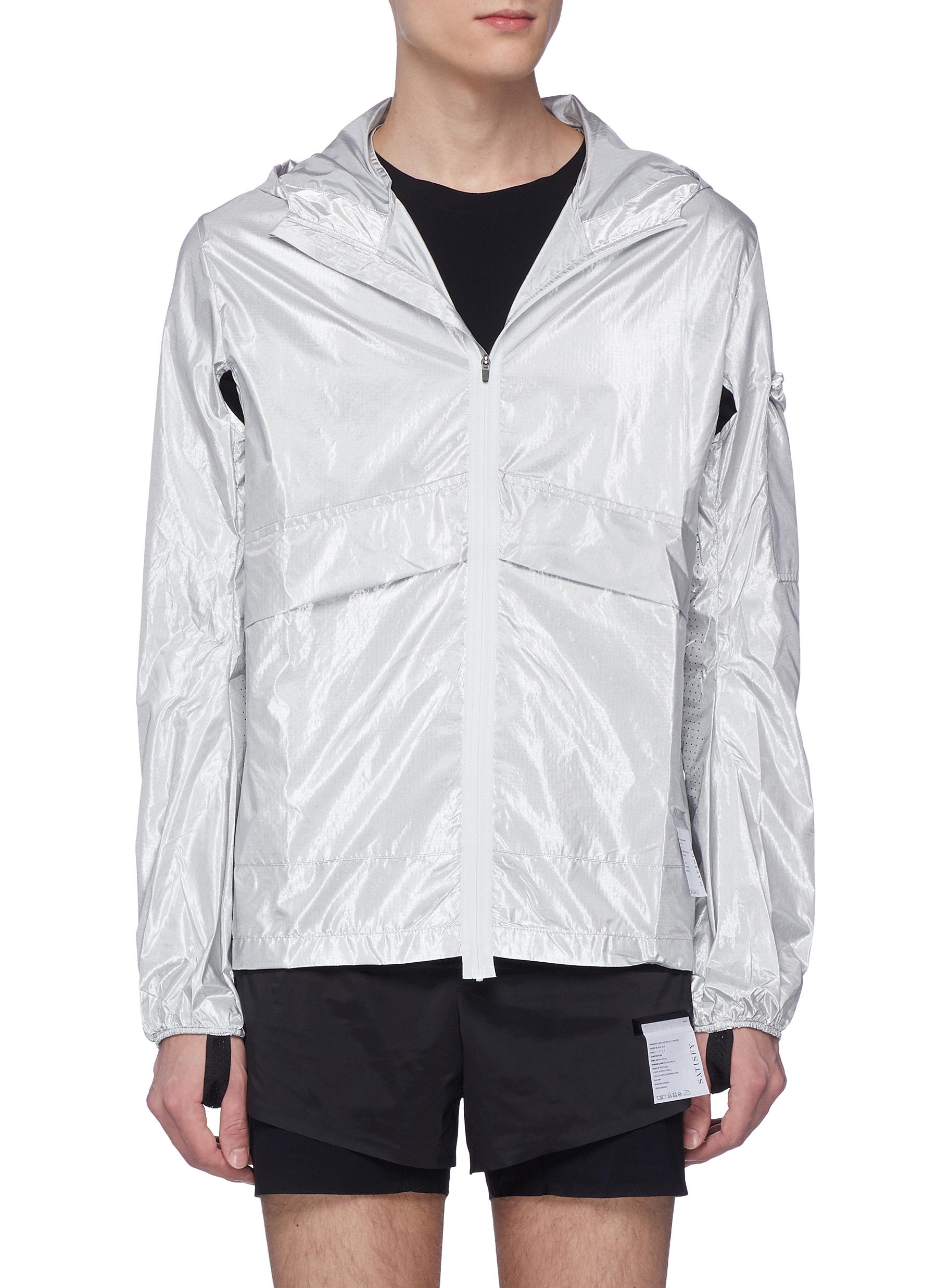 metallic windbreaker