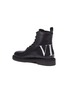 细节 - 点击放大 - VALENTINO GARAVANI - Valentino Garavani VLTN品牌名称缩写真皮战斗靴