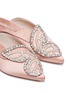 细节 - 点击放大 - SOPHIA WEBSTER - Bibi Butterfly仿水晶及人造珍珠蝴蝶翅膀缎面拖鞋