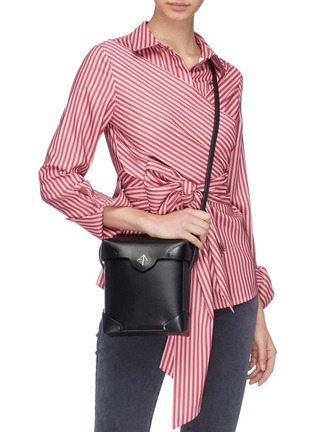 MANU ATELIER 'Pristine' mini leather crossbody bag BLACK