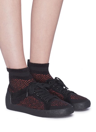 模特儿示范图 - 点击放大 - ASH - Ninja针织高筒运动鞋
