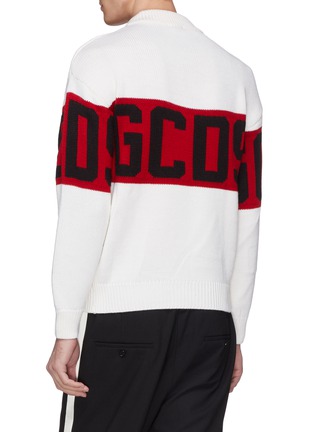 背面 - 点击放大 - GCDS - 品牌名称粗条纹混美丽诺羊毛针织衫