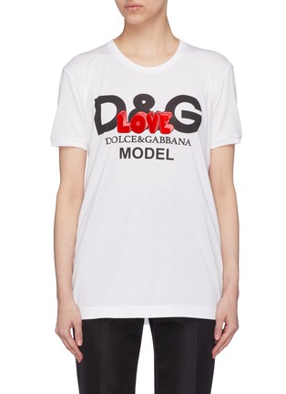 首图 - 点击放大 - DOLCE & GABBANA - LOVE植绒品牌名称纯棉T恤
