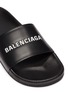 细节 - 点击放大 - BALENCIAGA - Everyday品牌名称真皮拖鞋
