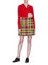 模特儿示范图 - 点击放大 - Le Kilt - 羊毛花呢格纹百褶苏格兰裙
