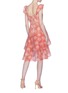 背面 - 点击放大 - ALICE + OLIVIA - Azura搭叠荷叶边条纹薄纱连衣裙