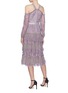 背面 - 点击放大 - NEEDLE & THREAD - Primrose花卉刺绣天鹅绒系带挖肩蛋糕裙