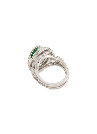 模特儿示范图 - 点击放大 - SAMUEL KUNG - Diamond jade 18k white gold ring