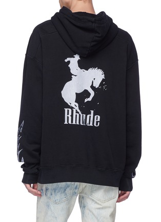 背面 - 点击放大 - RHUDE - Tribal品牌名称印花纯棉连帽卫衣