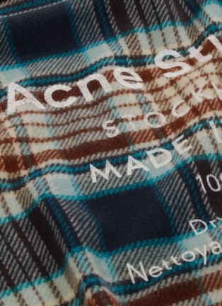 细节 - 点击放大 - ACNE STUDIOS - 品牌名称格纹羊毛围巾