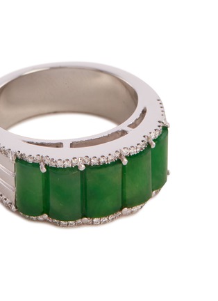 细节 - 点击放大 - SAMUEL KUNG - Diamond jade 18k white gold ring