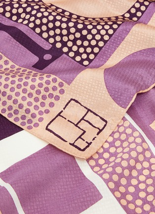 细节 –点击放大 - SHANG XIA - 几何家具图案棉混丝方巾－淡紫色