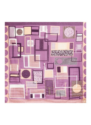 首图 –点击放大 - SHANG XIA - 几何家具图案棉混丝方巾－淡紫色