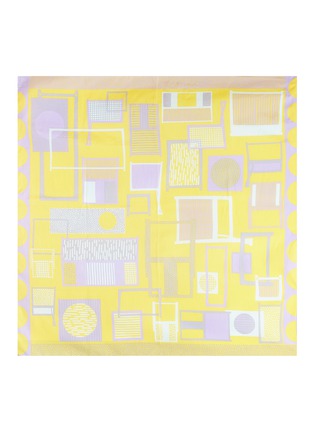 首图 –点击放大 - SHANG XIA - 几何家具图案棉混丝方巾－芥黄色
