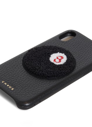 细节 - 点击放大 - CHAOS - 雪尼尔圆形刺绣鹿皮手机壳（黑色）－iPhone X