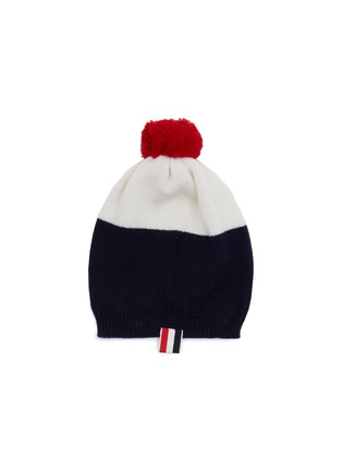 首图 - 点击放大 - THOM BROWNE - 儿童款拼色设计毛球针织帽