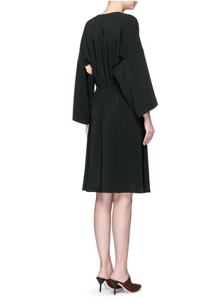 背面 - 点击放大 - ROSETTA GETTY - 扭结装饰深V绉绸连衣裙