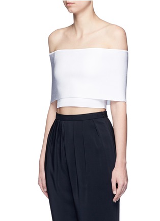 正面 - 点击放大 - ROSETTA GETTY - 双层设计露肩短款弹性上衣