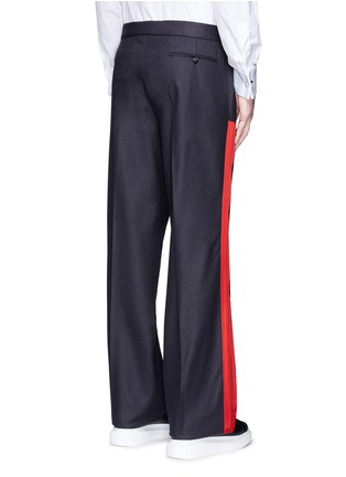 背面 - 点击放大 - ALEXANDER MCQUEEN - 条纹拼贴羊毛阔腿裤