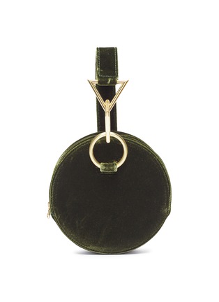 首图 - 点击放大 - TARA ZADEH  - 'Azar' geometric link strap velvet circle clutch