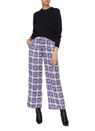 模特儿示范图 - 点击放大 - DRIES VAN NOTEN - 拼色格纹休闲裤