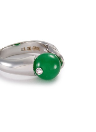 细节 - 点击放大 - SAMUEL KUNG - Diamond jade 18k white gold ring