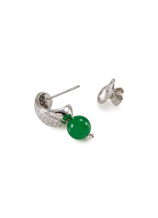 细节 - 点击放大 - SAMUEL KUNG - Diamond jade 18k white gold earrings