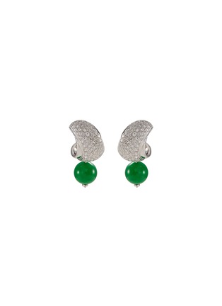 首图 - 点击放大 - SAMUEL KUNG - Diamond jade 18k white gold earrings