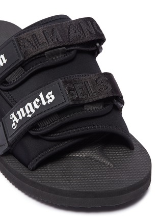 细节 - 点击放大 - Palm Angels - x SUICOKE品牌名称双重搭带拖鞋