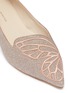 细节 - 点击放大 - SOPHIA WEBSTER - Bibi Butterfly蝴蝶翅膀刺绣闪粉平底鞋