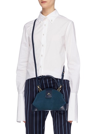 正面 -点击放大 - MANU ATELIER - 'Demi' suede and leather crossbody satchel