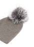 细节 - 点击放大 - KARL DONOGHUE - 狐毛毛球羊绒罗纹针织帽