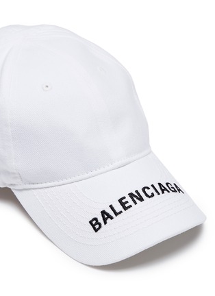 细节 - 点击放大 - BALENCIAGA - 品牌名称刺绣斜纹布棒球帽