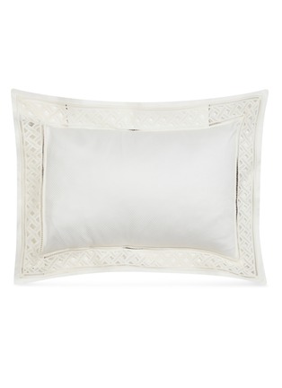 首图 –点击放大 - FRETTE - Lozence Lace镂空菱格蕾丝围边纯棉抱枕套－奶白色
