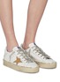 模特儿示范图 - 点击放大 - GOLDEN GOOSE - Hi Star手写风品牌名称五角星厚底运动鞋