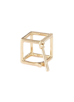 细节 - 点击放大 - SHIHARA - 'Square' diamond 18k yellow gold cube single earring – 7mm