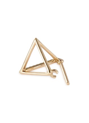 细节 - 点击放大 - SHIHARA - 'Triangle' diamond 18k yellow gold pyramid single earring – 10mm