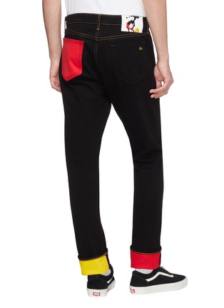  - RAG & BONE - x Disney Mickey Mouse中性款拼色细节修身牛仔裤