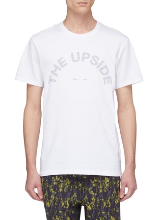 首图 - 点击放大 - THE UPSIDE - The Newman条纹品牌名称水洗纯棉T恤