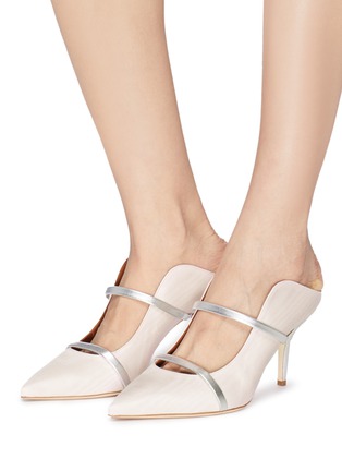 模特儿示范图 - 点击放大 - MALONE SOULIERS - 'Maureen' strappy moire mules