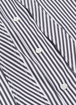  - BALENCIAGA - New Swing品牌名称系带领条纹衬衫