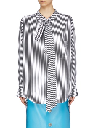 首图 - 点击放大 - BALENCIAGA - New Swing品牌名称系带领条纹衬衫